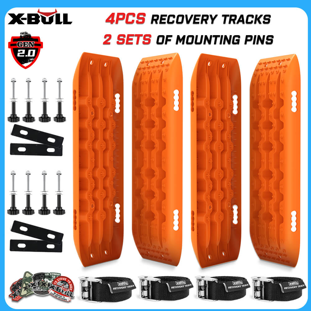 X-BULL 4WD Recovery tracks 10T 2 Pairs/ Sand tracks/ Mud tracks/ Mounting Bolts Pins Gen 2.0