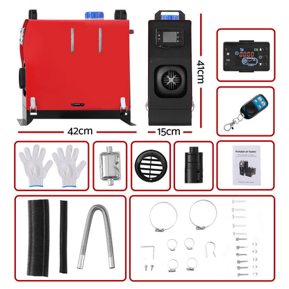 5KW Portable Diesel Air Heater Remote Control LCD Display Quick Heat Car RV Bus Boat