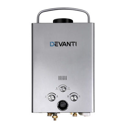 Devanti Portable Gas Water Heater 8L/Min LPG System Grey