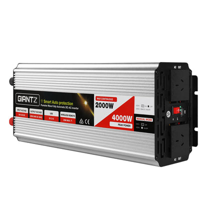 Giantz Power Inverter 2000W or 4000W Pure Sine Wave 12V-240V Camping Boat Caravan