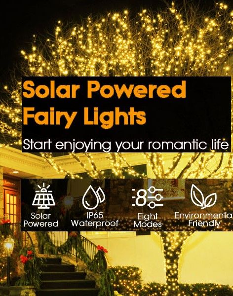 200 Waterproof LED Solar Fairy Light Outdoor with 8 Lighting Modes for Home,Garden and Decoration