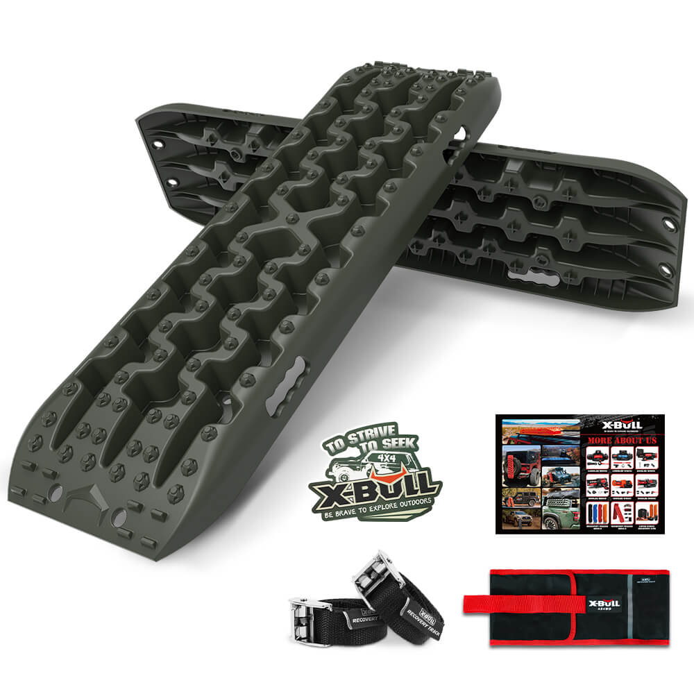 X-BULL Recovery tracks kit Boards 4WD strap mounting 4x4 Sand Snow Car qrange GEN3.0 6pcs OLIVE