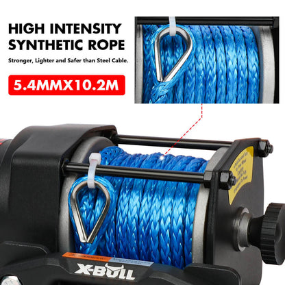 X-BULL 12V Electric Winch 3000LB ATV Winch Boat Trailer Winch Synthetic Rope