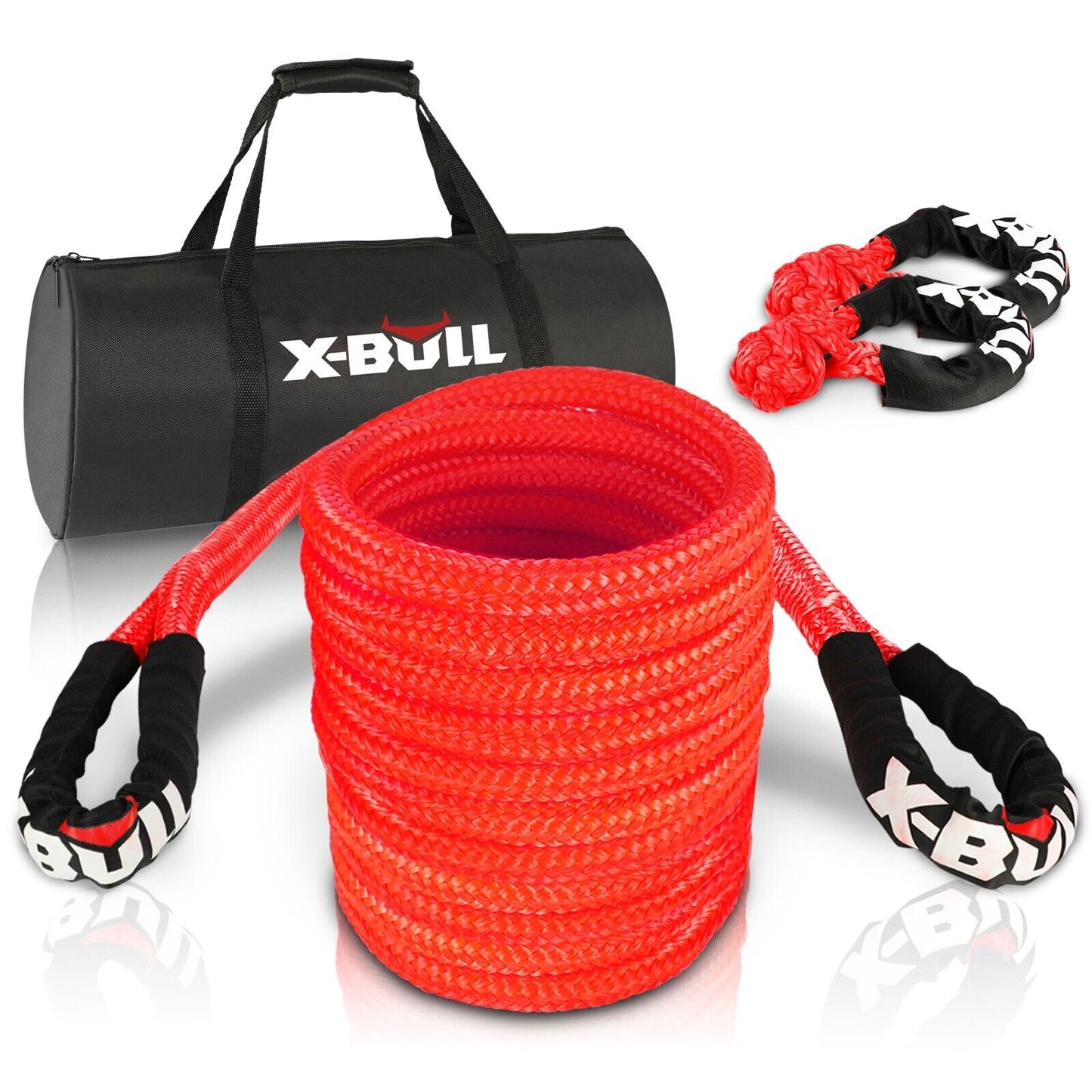 X-BULL Kinetic Rope 25mm x 9m Snatch Strap Recovery Kit Dyneema Tow Winch