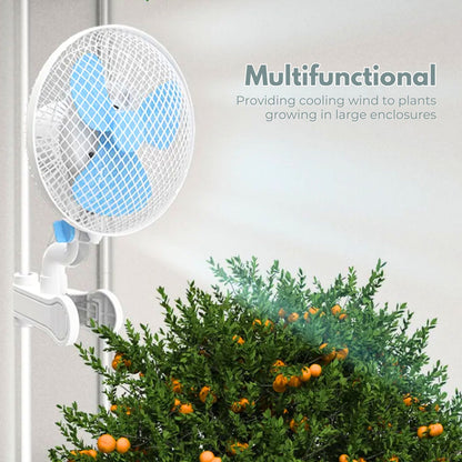 GOMINIMO Portable Oscillating Clip Fan With 2 Speed (White+Blue)GO-CF-102-YZ