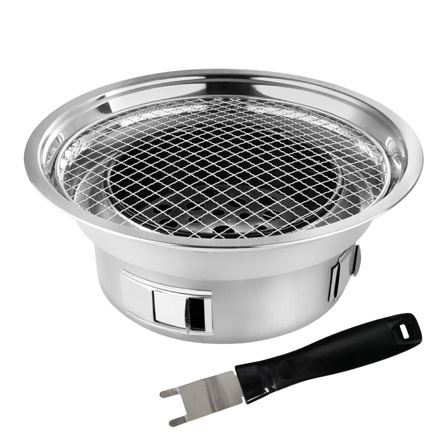 KILIROO Multifunctional Camping Charcoal BBQ Grill Stove (Silver) KR-CGS-100-YS