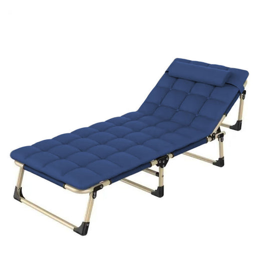 KILIROO Adjustable Portable Folding Bed with Mattress and Headrest (Blue) KR-FBM-101-KX