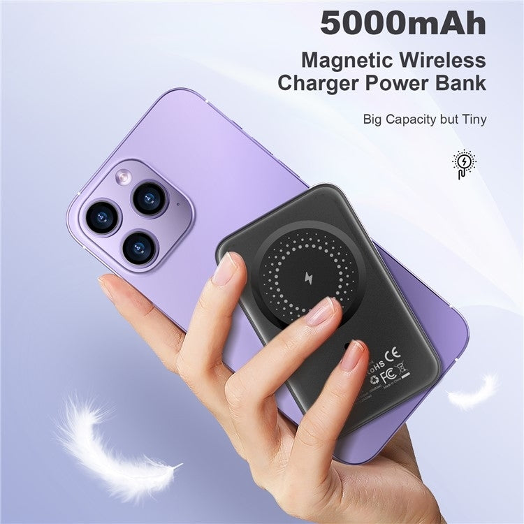 CHOETECH B655-SL 5000mAh Magnetic Wireless Power Bank 10W (Silver)