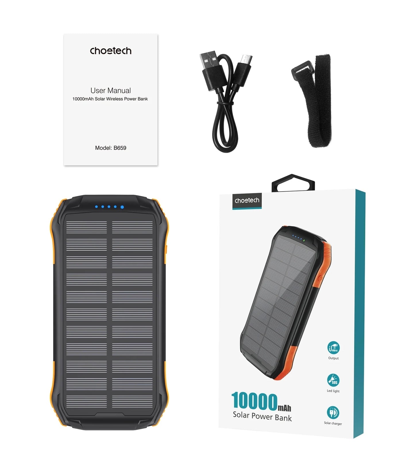 CHOETECH B657 20000mAh Solar Power Bank