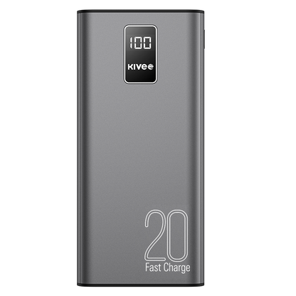 KIVEE PT23 20000mAh Power Bank with Digital Display Black