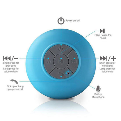 Mobax Mini Portable Large Suction Cup Bluetooth Speaker Stereo Music Outdoor Blue