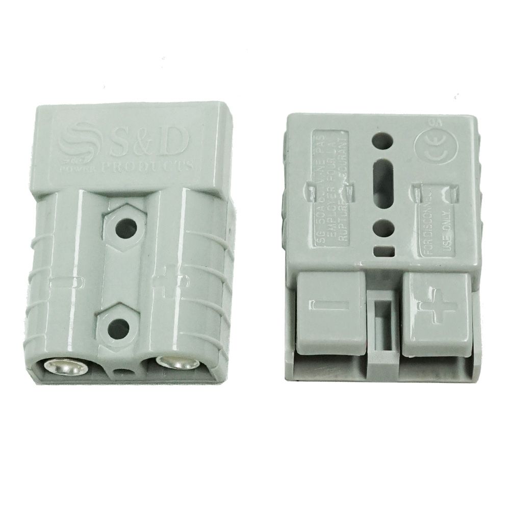 Pair Anderson Style Plug connector 50AMP Caravan Trailer Solar 6AWG GREY AU