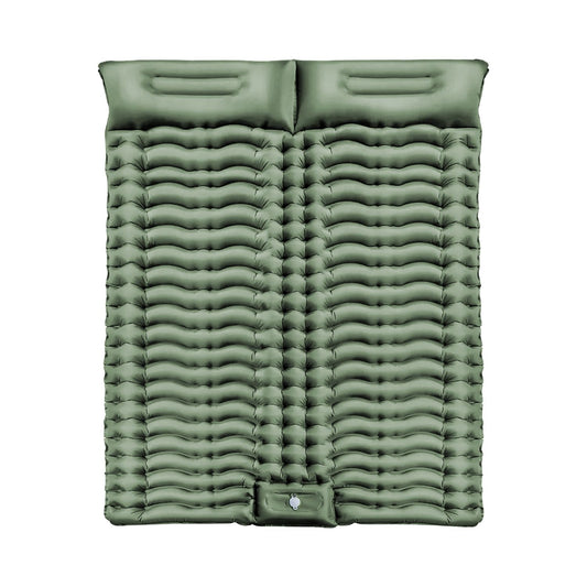 KILIROO Double Inflatable Camping Sleeping Pad with Pillow (Army Green) KR-ISP-102-HZ