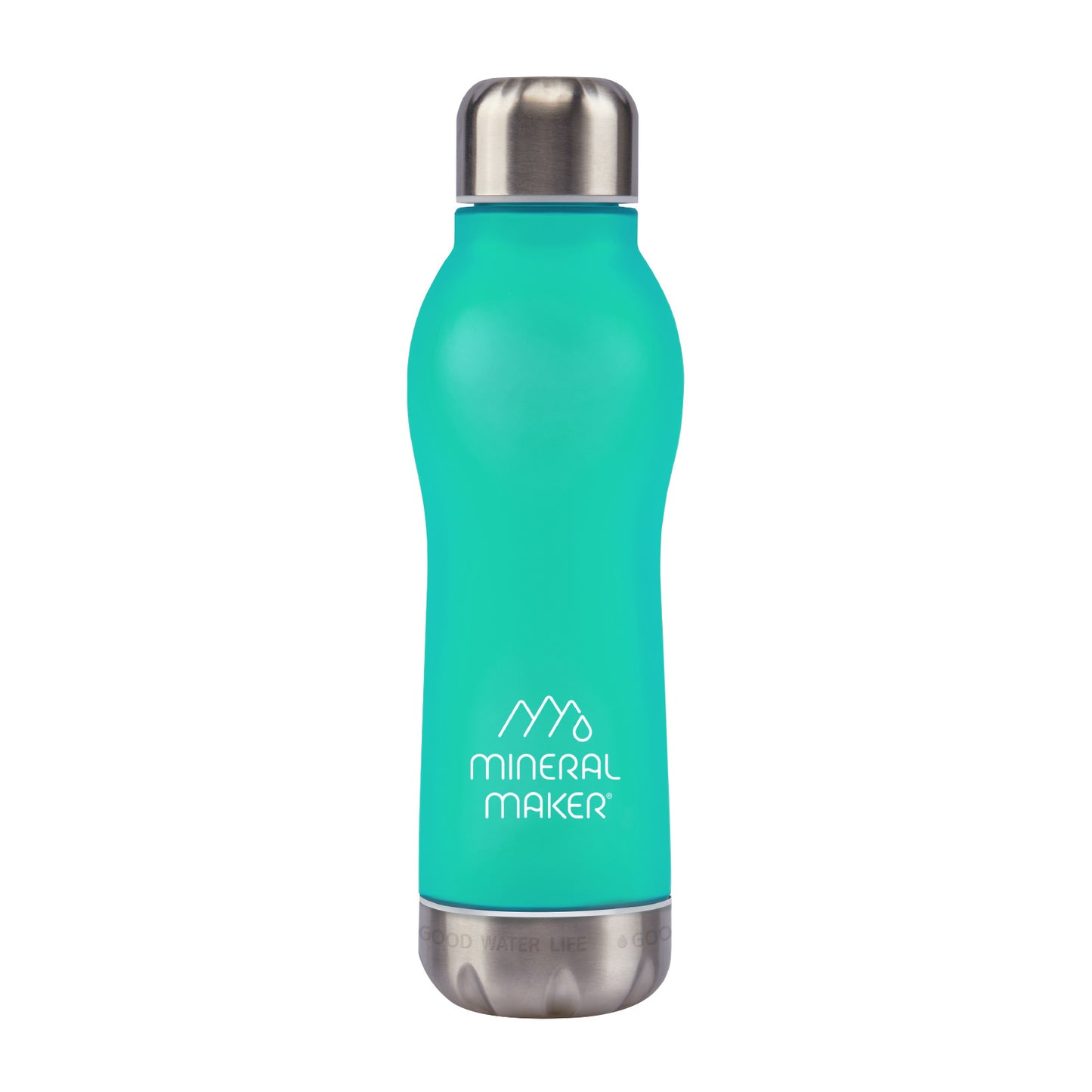 Mineral Maker MORBIDO Alkaline Filter Water Bottle + a Mineral Stone Pouch GREEN