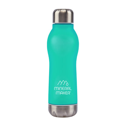 Mineral Maker MORBIDO Alkaline Filter Water Bottle + a Mineral Stone Pouch GREEN