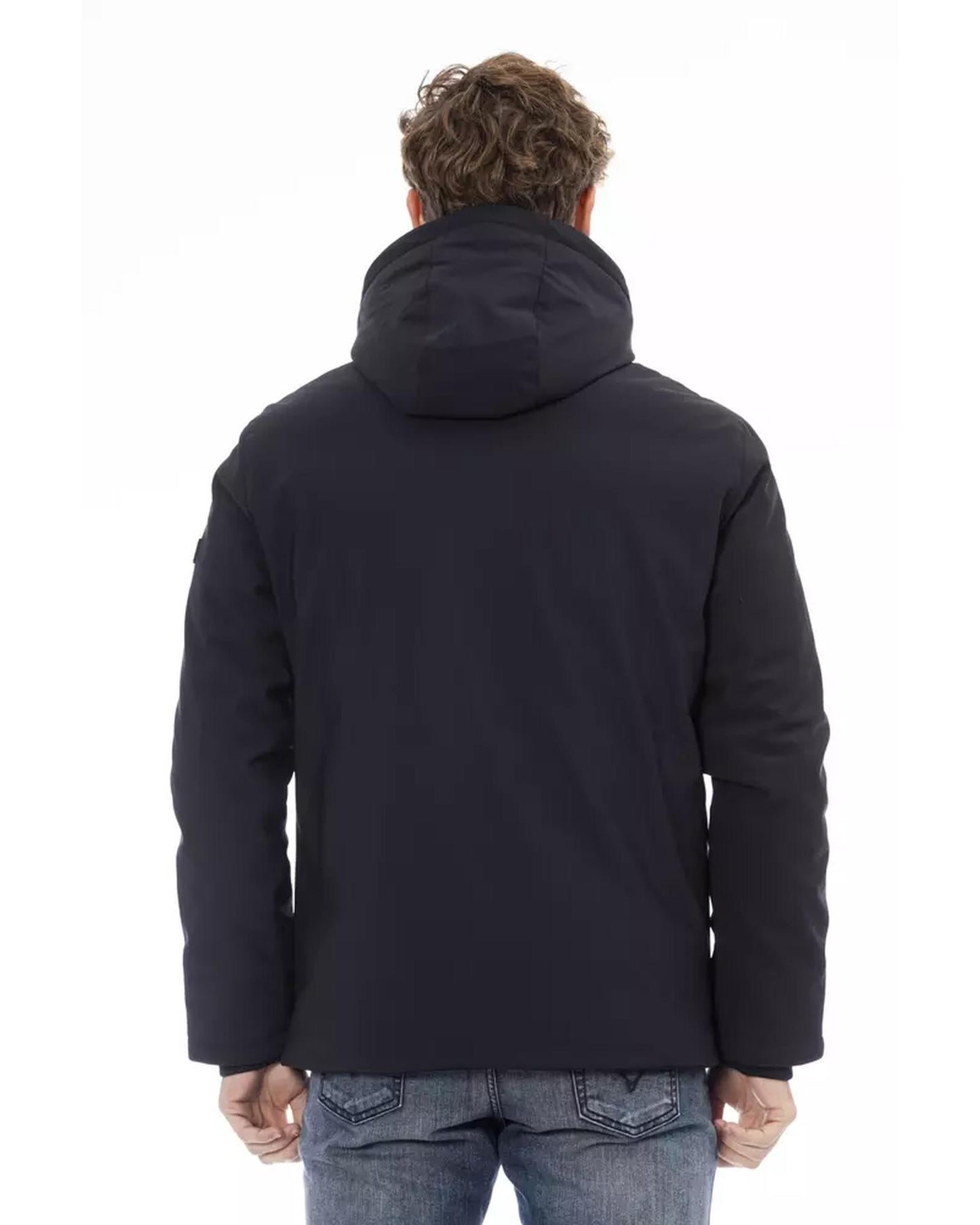 External Threaded Pocket Jacket with Logo Zipper Closure XL Men