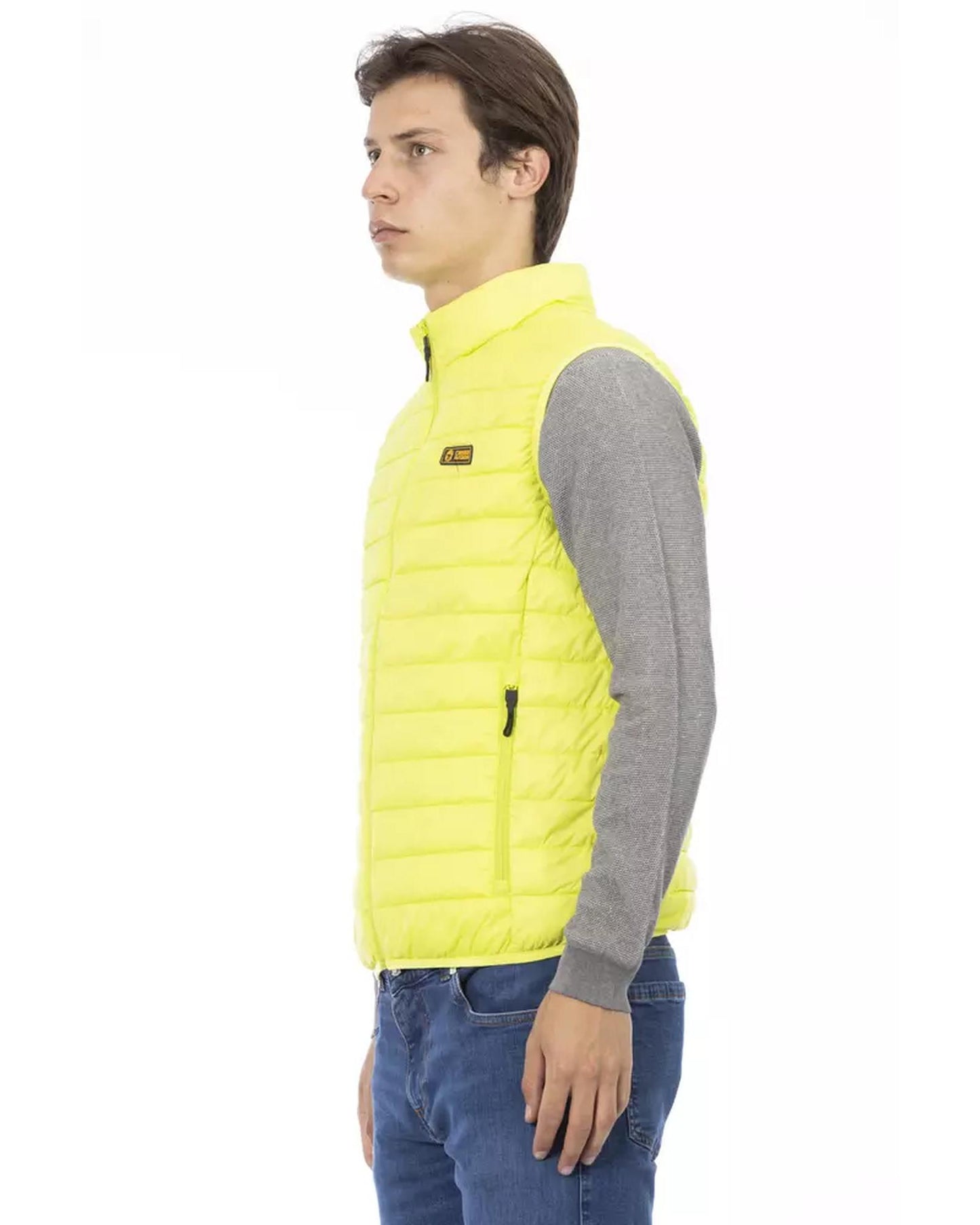 Sleeveless Down Jacket with Functional Pockets and Zipper Detailing L Men